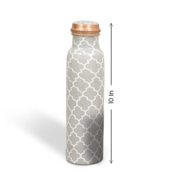Copper Bottle And Glass Set | Certified & Tested 2 | enamel printed copper water bottle set