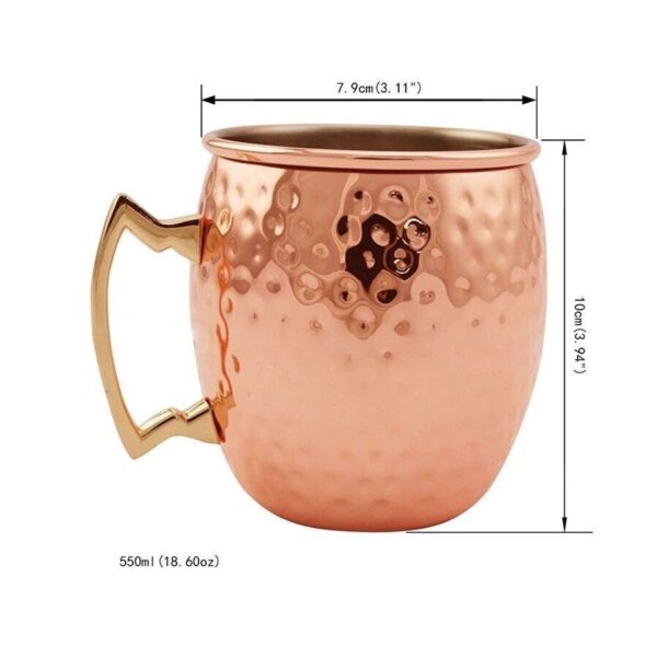 Copper Moscow Mule Mugs 16 Oz Pure Copper Beer Mug Brass Handle Pure Copper Bottle 5875