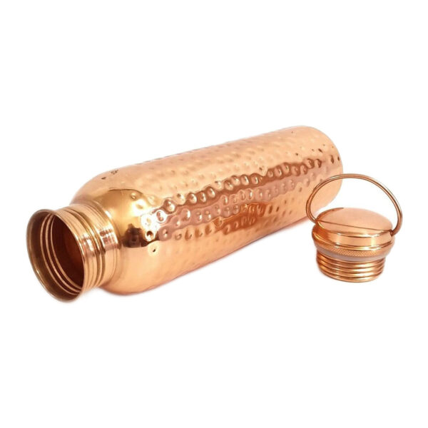 Plain & Hammered Bronze Copper Bottle Combo, Certified & Tested 3 | copper water bottle with hook top