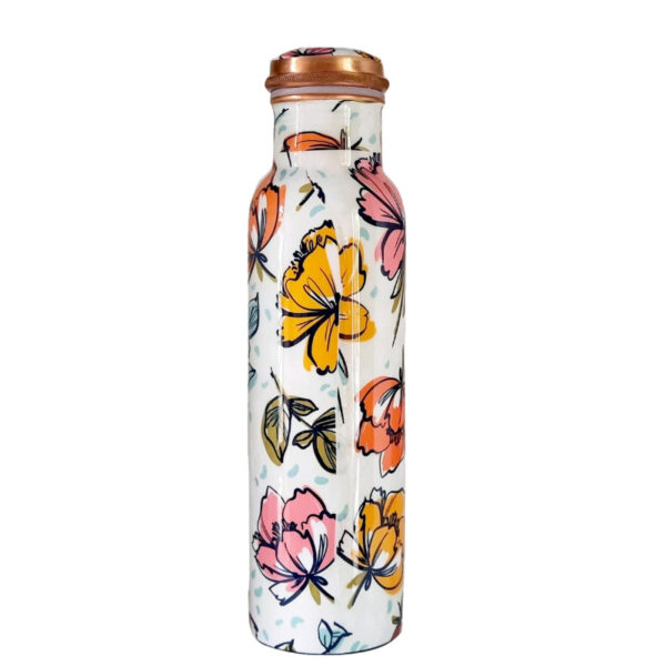 Printed Copper Water Bottle And Glass Set, Certified & Tested 2 | copper water bottle and glass set
