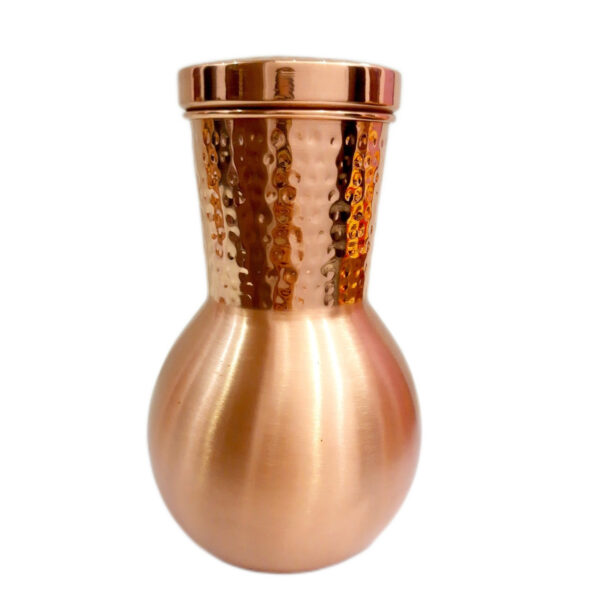 Pure Copper Bedroom Bottle 1200 ml 1 | Copper Bedroom Bottle Jar with 2 Glass